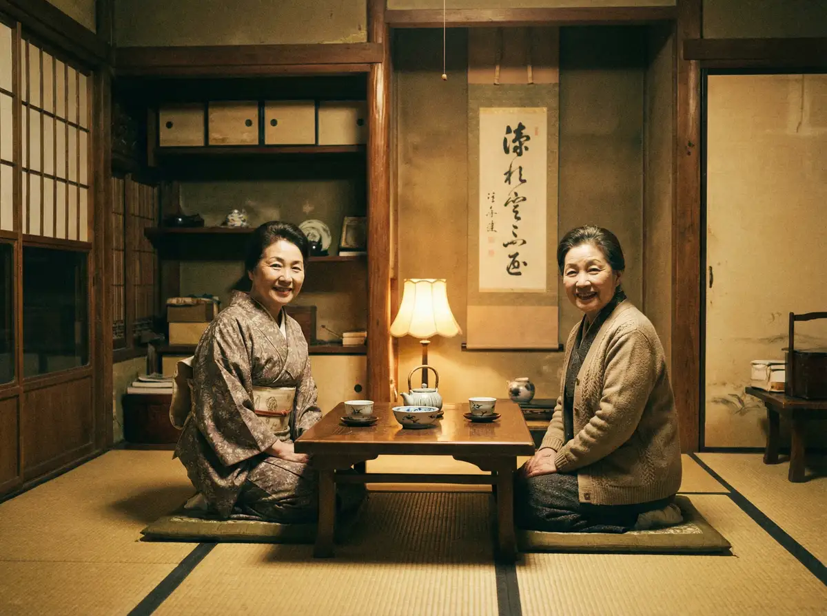 两位优雅的 《国产51》国产51最新更新_全网独家国产51大全 在日式茶室中品茶交谈